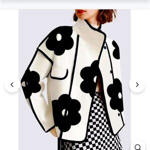 Longsleave woolen polyester loose fitting jacket